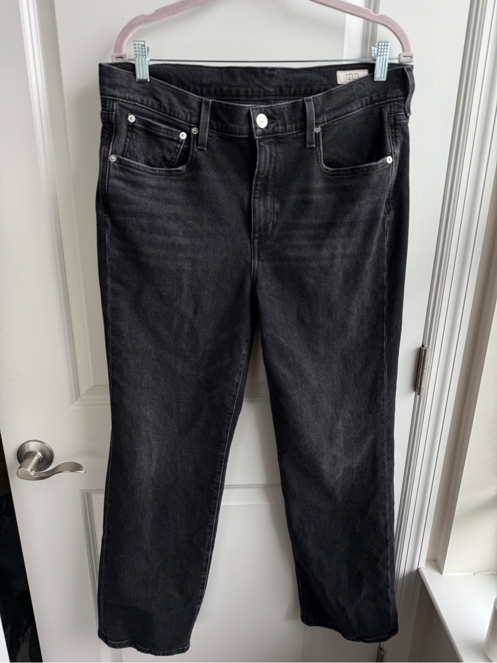 AYR the Lala Straight Leg Jeans washed Black Casual Minimalist size 34 90s Style